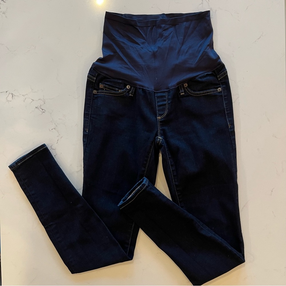 Dark Wash, Soft Wear Full Panel Maternity Jeans, size 25 regular